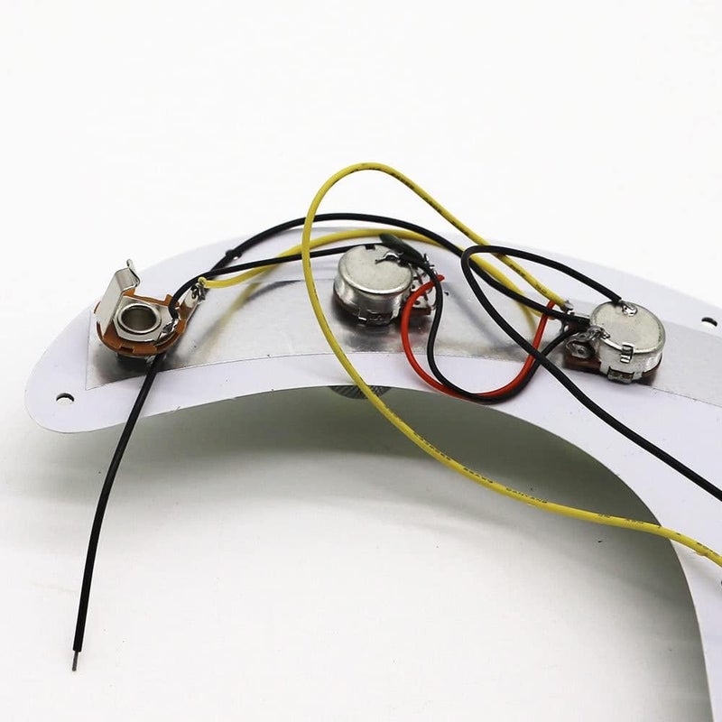 ROZILO White 3 Ply Pre-wired Bass Pick Guard Loaded P Bass Pickguard for Precision P Bass - Image 5